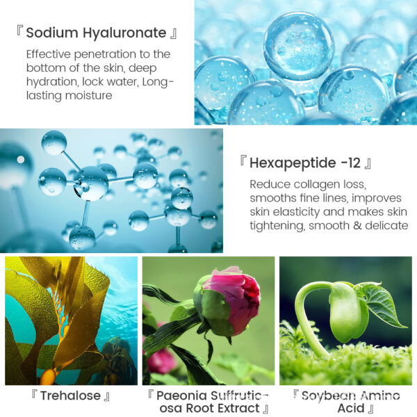 Hyaluronic Acid Face Serum Anti-Aging Shrink Pore Whitening Moisturizing Face Cream Dry Skin Care - Image 4